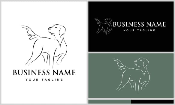 line art hunting dog logo