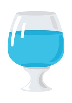 Dishware and glassware for serving drinks and beverages, strong alcohol. Glass for cognac or bourbon, brandy or whiskey, water or liquor in container. Utensil and dishes. Vector in flat style