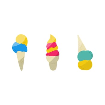 ice cream summer heat heat colored sweet delicious . Vector illustration