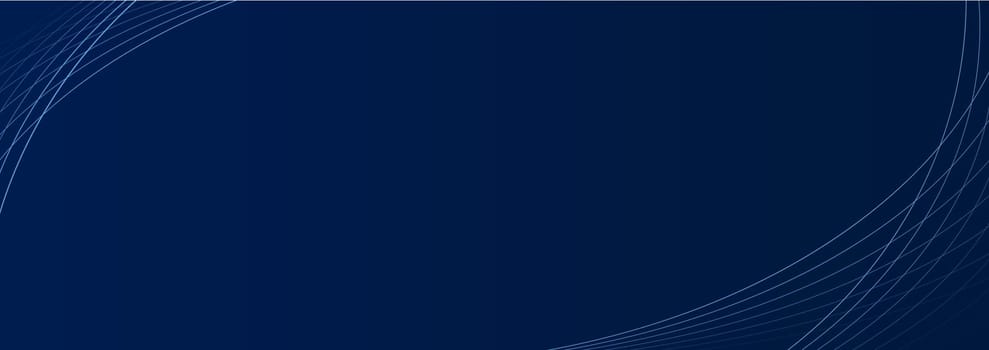 Abstract background with curve modern lines on dark blue background. Illustration horizontal template background banner.