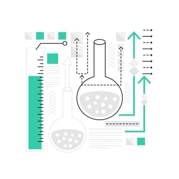 Genetic engineering research. Genetics biochemistry, laboratory research vector illustration
