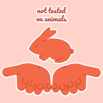 Not tested on animals print. Bio, ecology and organic logo and badge, label.Vector illustration.
