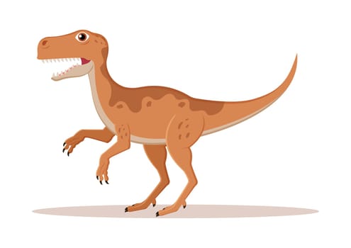 Raptor Dinosaur Cartoon Character Vector Illustration