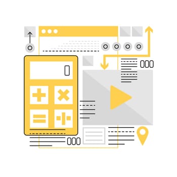Digital video marketing. Social media marketing, online content graphic icon illustration
