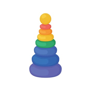 Pyramid. Children s logic puzzle game. Multi-colored pyramid toy. Vector illustration isolated on a white background.