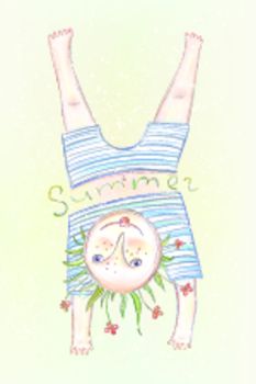 Vector illustration of a sunbathing child. EPS8. Layered.