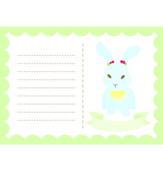 A template of little bunny, display in a postcard combination, great for baby project, a little sign space for baby name.
