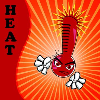 Clip art of overflowing heat thermometer
