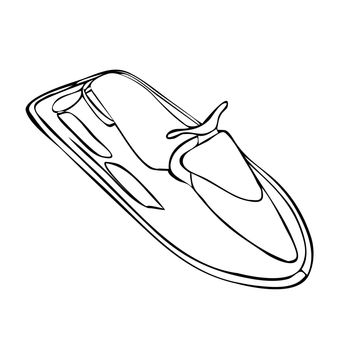 Isolated Jet-Ski on a white background. Vector illustration.