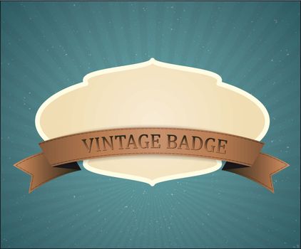 badge vector vintage design, retro background