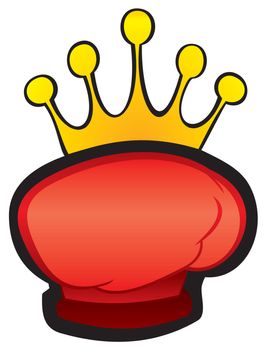 Red glove with crown boxing trophy