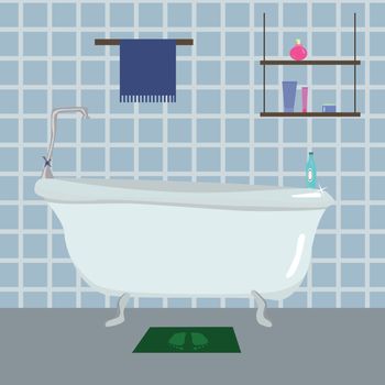 vector illustartion of blue Bathroom