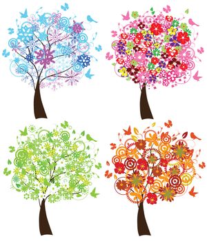 vector season trees