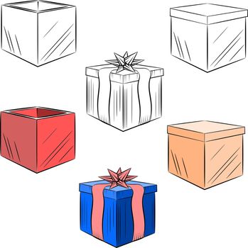 Cartoon set of gifts. eps10