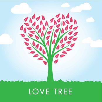 concept love tree heart shape vector illustration design