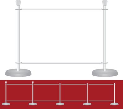 Exhibition stand barrier, can be used in industrial projects. Vector illustration.