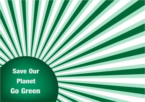 Go green conceptual abstract background symbolizing the move to an eco friendly green planet