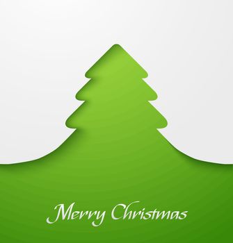 Green abstract christmas tree applique. Vector illustration