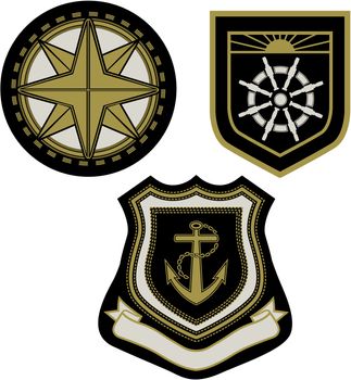 emblem badge with sail sign