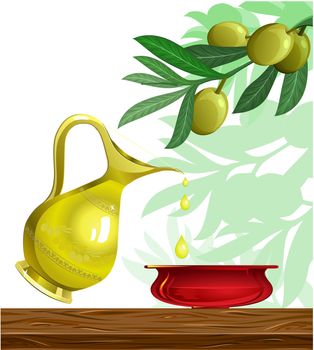 celebrate hanukkah background with oil and olive tree israel symbols