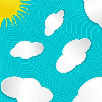 Illustration of a sunny sky with clouds background