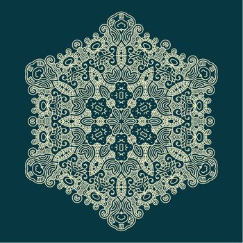 Snowflake on a blue background, element for design, vector illustration