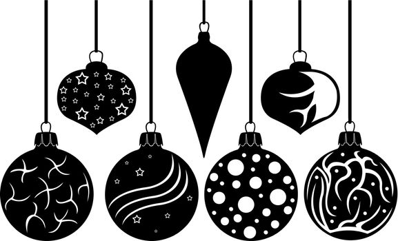 set of christmas decorations isolated