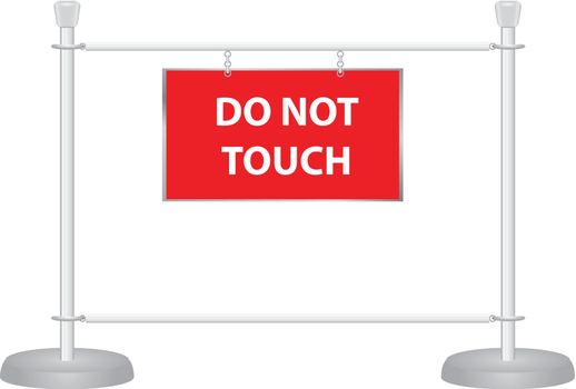 Do not touch the symbol of hands at the exhibition. Vector illustration.