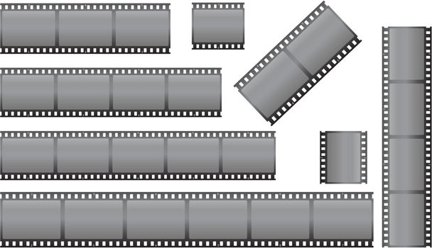 set of black photographic filmstrips