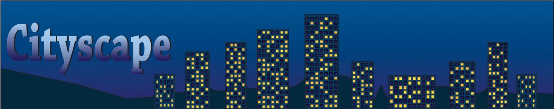 blue cityscape banner vector illustration