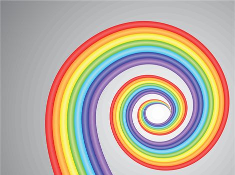 rainbow spiral over gray background vector illustration