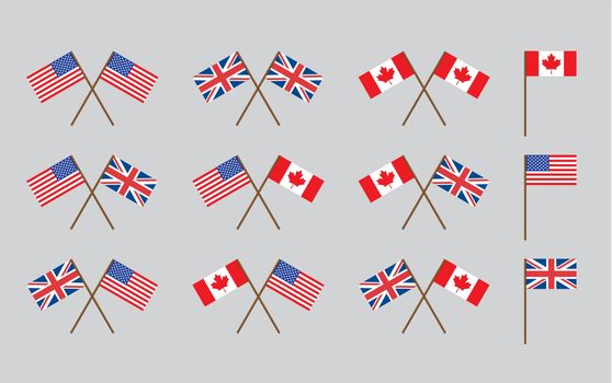 friendship flags with handles vector illustration