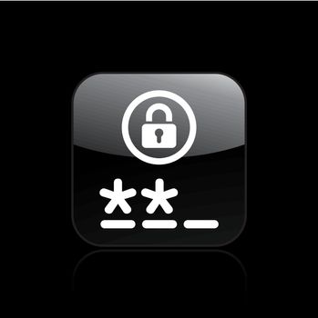 Vector illustration of single isolated password access icon