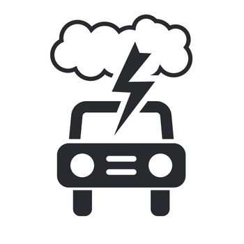 Vector illustration of single isolated car storm icon 