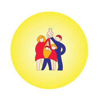Vector illustration of an abstract family icon