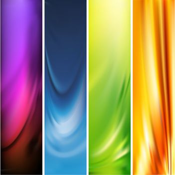 Collection of abstract multicolored backgrounds, mesh vector illustration