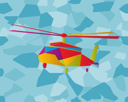 Stained glass helicopter, graphic arts