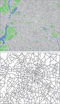 Layered vector illustration map of Berlin.
