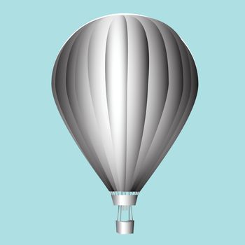 Balloon with a basket. Aeronautics. Vector illustration.