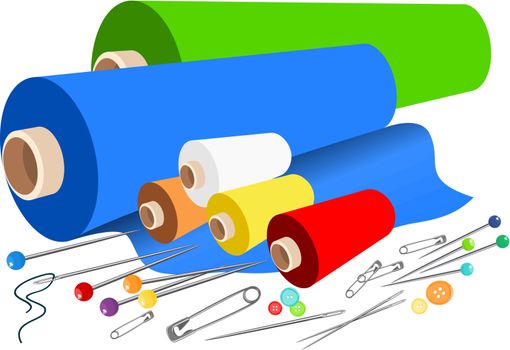 Vector fabric sewing accessories