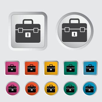 Briefcase single icon. Vector illustration.