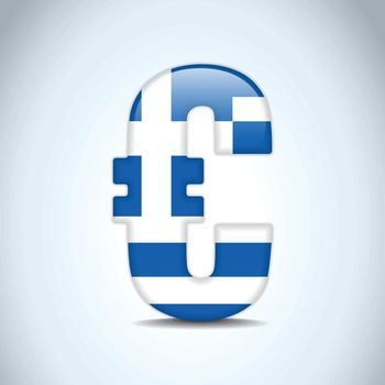 Vector - Euro Symbol with Greece Flag