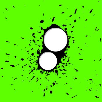 Brush blot vector on green background. Vector illustration.