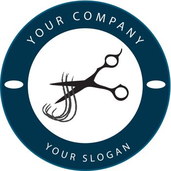 Scissors Cutting Hair Strand, Hair Solon Logo	 