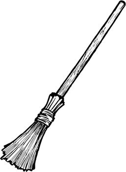 Illustration of a broom on white background