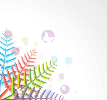 vector design of colorful fern leaves