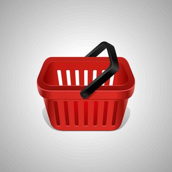 Red shopping basket icon vector illustration