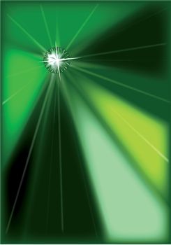 A bright emerald reflecting a range of green rays of light.