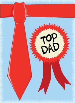 A happy fathers day card with Top Dad text