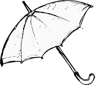 hand drawn, vector, sketch illustration of umbrella